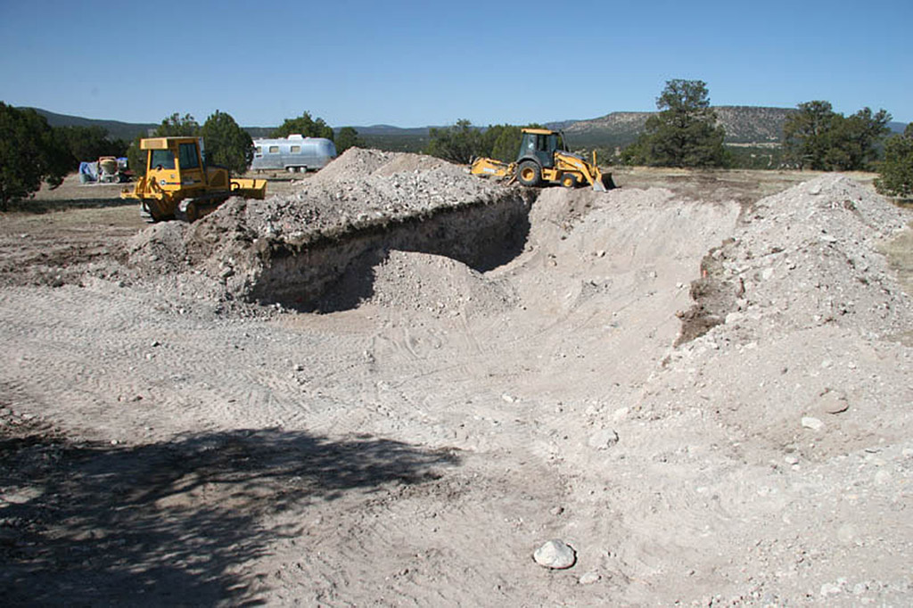 Digging the hole for the foundation